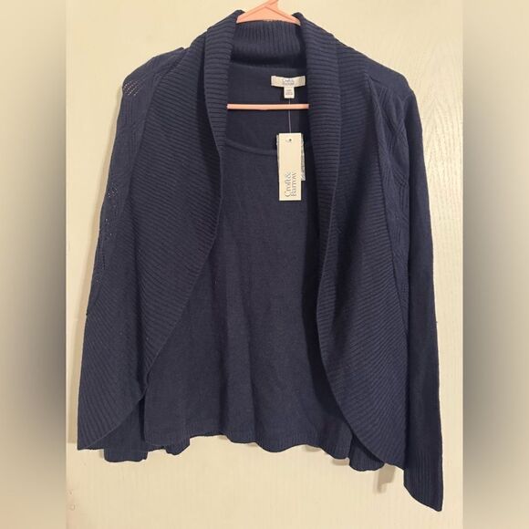 New Croft and Barrow Navy Cardigan Size XS Petite - Picture 1 of 4